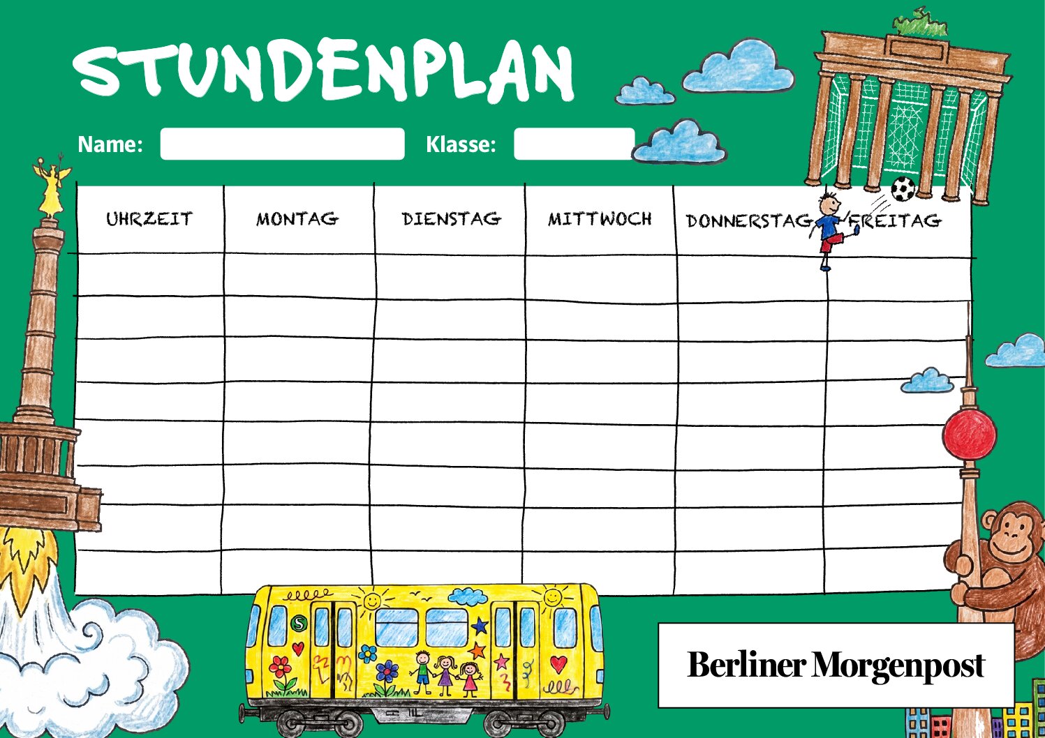 Berliner Morgenpost Beilage am 08.08.26 Stundenplan
